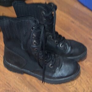 Blowfish Black Lace-Up Ankle Boots